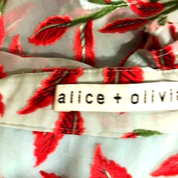 Alice & Olivia Malita Ruffle Silk Blouse Size Small - Picture 9 of 11